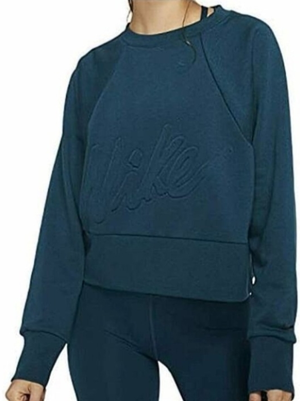 Nike Teal Embossed Luxe Sweatshirt